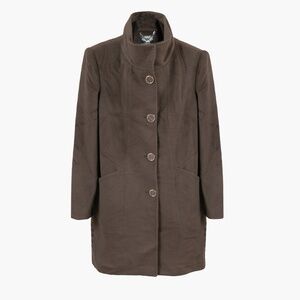 LORO PIANA & SARTORIA MARENERO Brown Wool Coat US 14 Quilted Lining